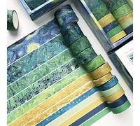 12 Rollos Cinta Washi Van Gogh Vintage para Scrapbooking, Diario, Bullet Journal, Decoración y Manualidades