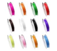12 rollos de cordón elástico suave, banda elástica resistente al desgaste, cordón elástico, adecuado para bricolaje, pulseras, joyas (0,6 mm x 10 m, 12 colores)