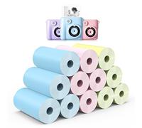 12 rollos de papel de impresión térmica Hikkon para cámara instantánea para niños, impresión fotográfica HD, para la mayoría de las cámaras instantáneas infantiles, solo papel (rosa, azul, amarillo)