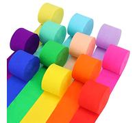 12 rollos de serpentinas de papel crepé, 12 colores, suministros de fiesta para fiesta de cumpleaños, baby shower, arco iris, bricolaje, Navidad, Halloween, ceremonia, boda, varios festivales grandes
