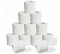12 rollos de vendaje autoadhesivo, vendaje elástico de 5 cm x 4,5 m, vendaje autoadhesivo, vendaje adhesivo para deportes, muñecas, tobillos, vendaje para gatos, perros, caballos (blanco)