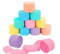 12 Rollos Serpentinas de Papel Crepé Multicolor para Manualidades Decoración de Fiestas Cumpleaños Bodas 4.5cm x 25m