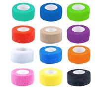 12 Rollos Vendas Autoadhesivas,2.5cm x 4.5m cm Venda Cohesiva,Tape Crossfit,Venda Elastica Adhesiva,Vendaje Esparadrapo dedos,protegiendo tanto los dedos de las manos como los de los pies