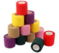 12 Rollos Vendas Autoadhesivas, Venda Cohesiva, Venda Elástica Adhesiva, Para Dedos, Muñecas, Tobillo Y Brazo (4,5m x 5 cm)