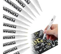 12 Rotulador Permanente Blanco, Marcador para Neumáticos de Coche, Rotulador de Pintura Impermeable, 6 Punta Dura + 6 Punta Suave, Secado Rápido, para Moto Piedra Madera Vidrio Cerámica