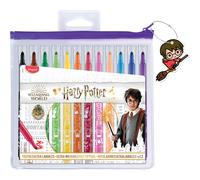 Maped - Rotuladores de Colores - Colección Harry Potter - 12 Rotuladores para Niños con Diseño Lúdico - Tinta Ultra Lavable - Medio Bloqueado - Punta Cónica
