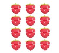 12 Rulos Rizador de pelo Rollers - Rojo, de esponja forma de fresa, sin calor rodillos de barro, flexible para cualquier longitud del cabello, no dañe portátil y listo para usar