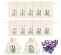 12 saquitos de lavanda vacíos, bolsas de lavanda con cordón, saquitos de lavanda para rellenar, bolsas de lavanda, armario, algodón, pequeñas bolsas perfumadas para lavanda, especias, hierbas