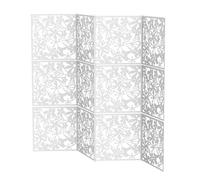 12 separadores colgantes de 40 x 40 cm, biombo de PVC, para decoración de interiores, salón, comedor, dormitorio, color blanco, decoración de arte DIY (estampado de flores)