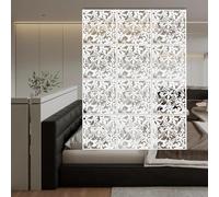 12 separadores colgantes de 40 x 40 cm, biombo, separadores de separadores colgantes, con diseño de pájaros y flores, para decoración de interiores, salón, comedor, dormitorio, color blanco