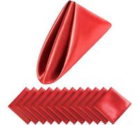 12 servilletas de cena para fiestas y bodas, eleva tu experiencia gastronómica con una elegante decoración de mesa (rojo)