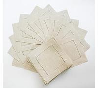 VIXDA 12 servilletas de cóctel con vainica, Tela de Lino y algodón, 8 x 8 Pulgadas (20 x 20 cm)