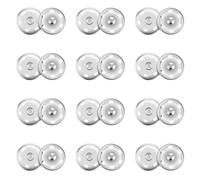 12 Sets Broches De Costura, 21mm Corchetes De Presión Metal Botones Coser, Broches De Presión Sujetadores Cierre Para Bolsos Ropa Vaquera Pantalones Bricolaje (Plata)
