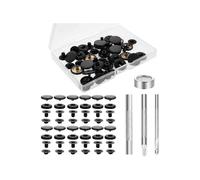 12 Sets Snap Fasteners Kit 15mm Snaps for Leather Snap Buttons Kit with 4 Setter Tools Leather Rive