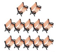 12 sillas de banco de tren modelo a escala 1:50, muebles de calle de plástico para plataforma de estación de ferrocarril, decoración de escena de diorama