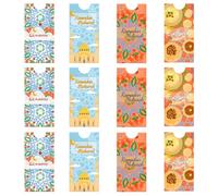 12 sobres de dinero Eid, soportes para tarjetas de regalo de Ramadán Mubarak con dibujos animados de abejas y patrones de castillo, estilo del Medio Oriente, 7.1 x 3.5 pulgadas, para regalar dinero en