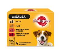 12 sobres x 100 g Pedigree Sabores Mixtos Salsa en Bolsita para Perros - Multipack