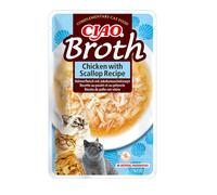 INABA Ciao Caldo complemento alimenticio para gatos con sabor a pollo y salmón en caldo 40g