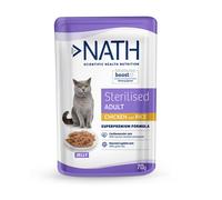 12 sobres x 70 g Nath Adult Sterilised Pollo en Gelatina sobre para gatos ¡Pack ahorro!