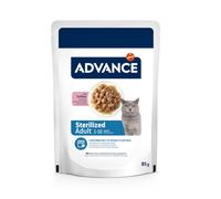 12 sobres x 85 g (9 + 3 ¡gratis!) Advance Adult Sterilized Pavo en salsa sobre para gatos