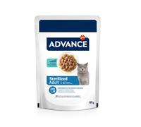 12 sobres x 85 g (9 + 3 ¡gratis!) Advance Sterilized Adult Bacalao sobres para gatos