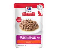 Hill's Science Plan Feline Adult con Ternera (Bolsita) - Pack 12 x bolsa de 85 gr