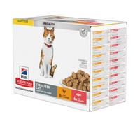 1.02 KG 12 sobres x 85 g Hill’s Science Plan Sterilised Adult Pollo y Salmón en Salsa sobre para gatos