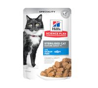 12 sobres x 85 g Hill's Science Plan Sterilised Mature Pescado Oceánico en Salsa sobre para gatos