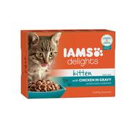 IAMS Advanced Nutrition Alimento húmedo en Salsa, para Gatitos con Pollo, 12 x 85g
