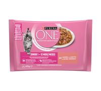 Purina One Junior Salmón Sobres en Salsa para Gatos 4 x 85 gr