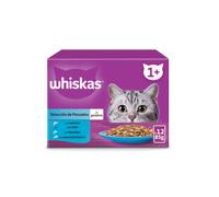 12 sobres x 85 g Whiskas Selección Pescados Gelatina en Bolsita para gatos