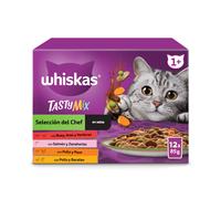 12 sobres x 85 g Whiskas Tasty Mix Selección del Chef en Salsa sobre para gatos