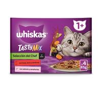4 sobres x 85 g Whiskas Tasty Mix Selección del Chef Salsa en Bolsita para gatos