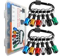 12 soportes de brocas de 1/4 de zócalo, soporte de brocas de destornillador de vástago hexagonal para destornillador de impacto, barra de extensión de llavero, liberación rápida, fácil cambio para