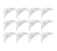 12 Soportes De Esquina Triangulares Blancos Adecuados Para Hogar Y La Oficina Soporte De Estante De Refuerzo Soporte De Encimera De Fácil Instalación