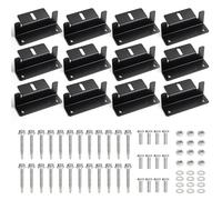 12 soportes para panel solar en Z: soporte de montaje para panel solar con tuercas y tornillos, kit de protección contra la corrosión para barco, autocaravana y techo (negro)