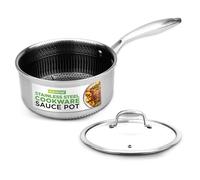 12" Stainless Steel Frying Pan - Triply Kitchenware Stir Fry Pan Kitchen Cookware w/ DAKIN Etching Non-Stick Coating, Scratch-resistant Raised-up Honeycomb Fire Textured Pattern - NutriChef NC3PL12