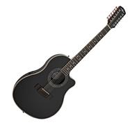 12 String Electro Acoustic Roundback Guitar by Gear4music Black