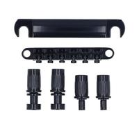 12 String Saddle Bridge and Tailpiece Set for Electric Guitars | Metal Replacement Kit with 4 Studs for LP/SG Styles | Black Finish, Easy Installation