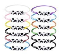 12 Stück Fußball Armbänd Kinder, Verstellbares Schnur Fußball, Mehrfarbig Freundschaftsarmband, Fußball Party Bunte Fußballspiel Gewebte Armband für Mitgebsel Fussball Geburtstag Jungen Mädchen