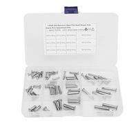 12 tamaños Kit de surtido de pasadores de horquilla de un solo orificio de cabeza plana de acero inoxidable 304, 304 Kit de surtido de pasador de horquilla de acero inoxidable M3 (64 PCS)