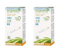 12 tampones aplicadores Masmi Super Plus certificados de algodón orgánico, hipoalergénico, biodegradable, perfume, viscosa, rayón, cloro y dioxina (2 unidades)