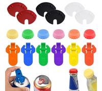 12 Tapas para Latas y 6 Abridores de Cerveza,Tapas Reutilizables de Silicona,Tapones Protectores de Latas de Bebidas,Tapas para Latas de Bebidas,Para Latas de Refrescos,Botellas de Cerveza