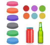 12 tapones de silicona para botellas de cerveza, tapas reutilizables para latas de bebidas, dos tamaños, tapas de silicona adecuadas para cerveza, latas de bebidas y botellas de vidrio