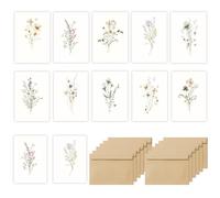 12 tarjetas de felicitación de flores, diseño floral en blanco, paquete múltiple, juegos de notas y sobres para adultos, tarjeta A6 floral Just To Say con 12 sobres suaves para bricolaje, baby shower