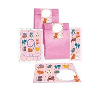 12 tarjetas de invitación para 9º cumpleaños infantil, noveno cumpleaños, niñas, niños, gatos, gatos, incluye 12 sobres, 12 bolsas/rosa, 12 pegatinas, 12 marcapáginas