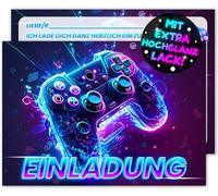 12 tarjetas de invitación para videojuegos, cumpleaños infantiles, para jóvenes y niñas, las tarjetas de invitación para videojuegos son la invitación a los jugadores para niños, niñas, niños