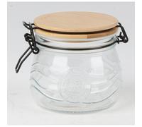 12× Tarro De Almacenamiento De Vidrio Con Tapa De Bambú 500 Ml