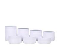 12 tarros de crema vacíos blancos de 50 a 250 ml, recipientes de plástico recargables para cosméticos para crema facial, loción, maquillaje, viaje (50 ml, 71 x 29 mm)