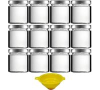 12 tarros de cristal de 400 ml con tapón de rosca, sin PVC, incluye embudo